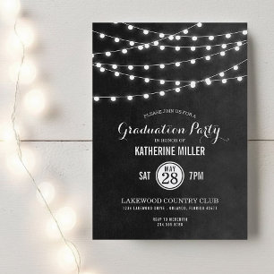 Einladung zur Charcoal String Lights Graduation Pa