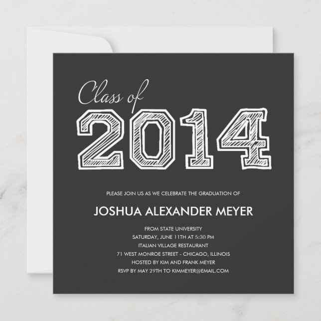 Einladung zur Charming Sketch Graduation Party (Vorderseite)