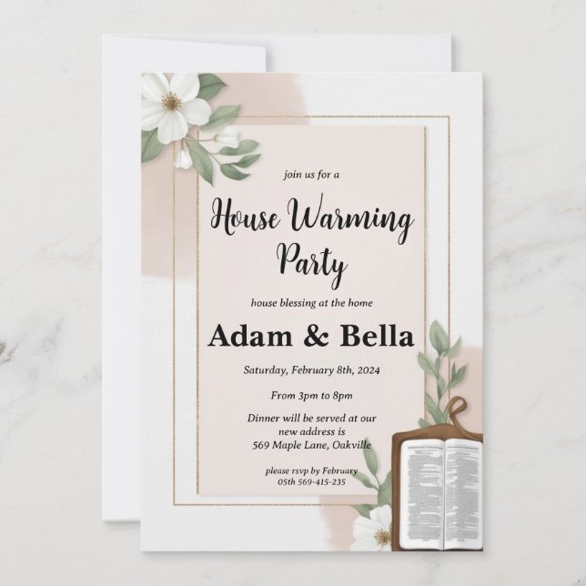 Einladung zur christlichen Haushaltserwärmung (Vorderseite)