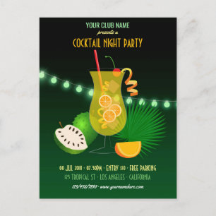 Einladung zur Club-/Firmen-Cocktailparty Postkarte