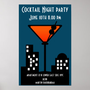Einladung zur Cocktailparty Poster