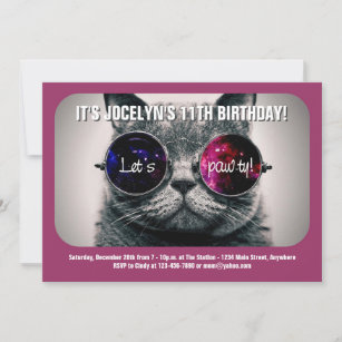 Einladung zur coolen Katze zum Geburtstag