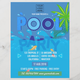 Einladung zur Corporate/Club Sommer-Poolparty Flyer