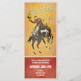 Einladung zur Cowboy-Party Saddle Up