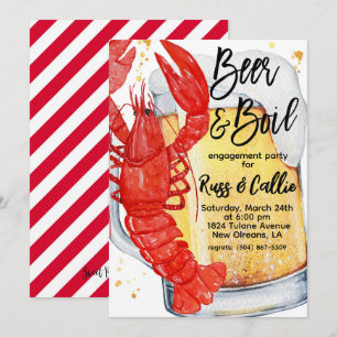 Einladung zur Crawfish-Kochparty zur Verlobungsfei
