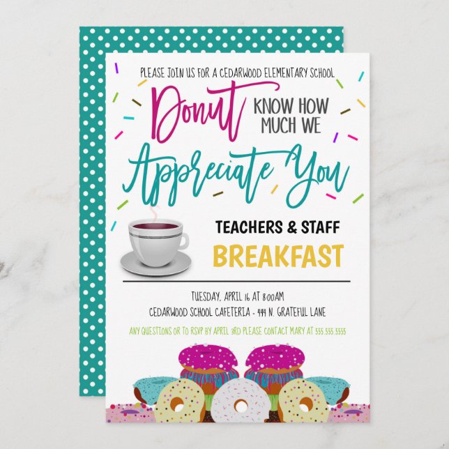 Einladung zur Donut-Wertschätzung (Vorne/Hinten)