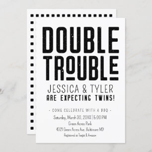 Einladung zur Doppeltrouble Twin Baby Dusche