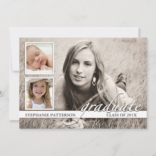 Einladung zur dritten Foto-Graduationspartei (Vorderseite)