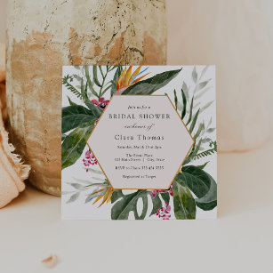 Einladung zur Dusche Tropical Floral Bridal
