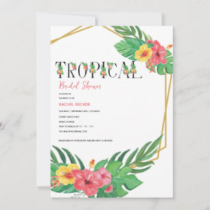 Einladung zur Dusche Tropical Floral Bridal