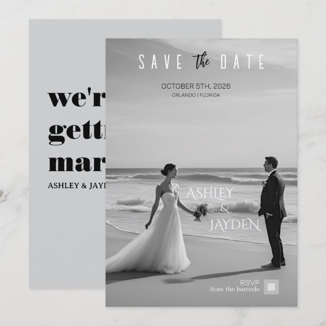 Einladung zur Einberufung einer einfarbigen Hochze (Vorne/Hinten)