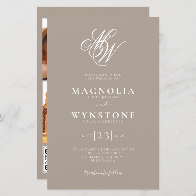 Einladung zur Einberufung von Haushaltsmonogrammen (Vorne/Hinten)