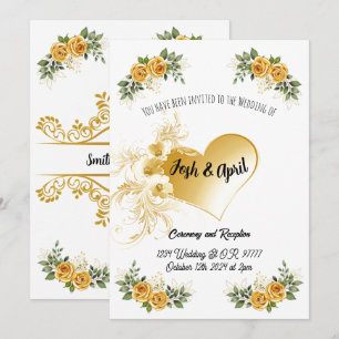 Einladung zur einfachen Goldhochzeit