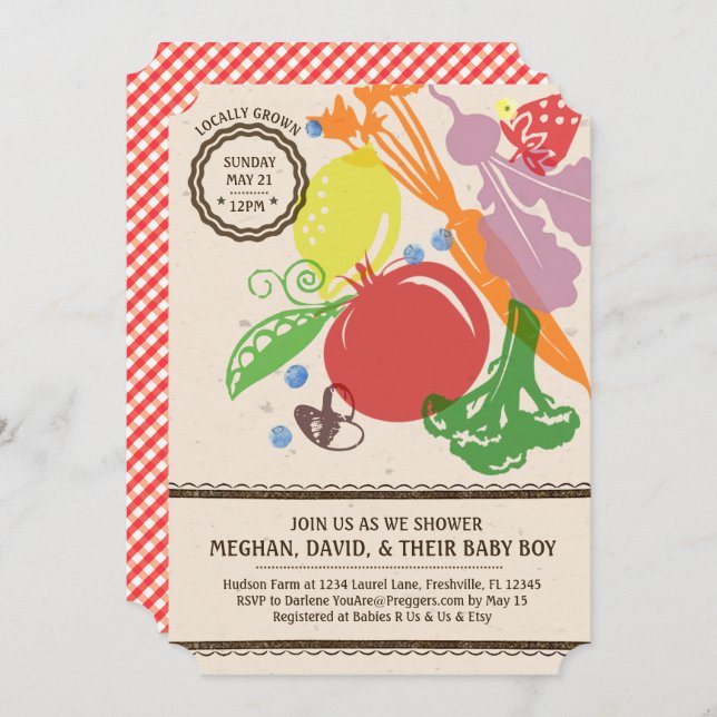 Einladung zur einheimischen Baby-Dusche (Vorne/Hinten)