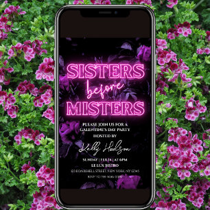 Einladung zur Einladung der rosa Neon Galentine