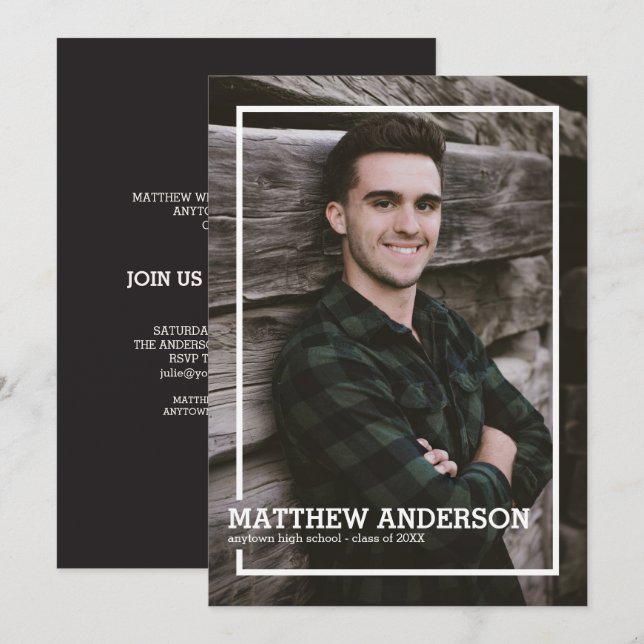 Einladung zur Einladung einer Gruppe zur Absolvent (Vorne/Hinten)