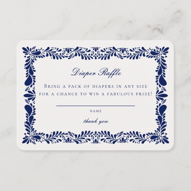 Einladung zur Einladung von Blue Talavera Tile Dia (Vorderseite)