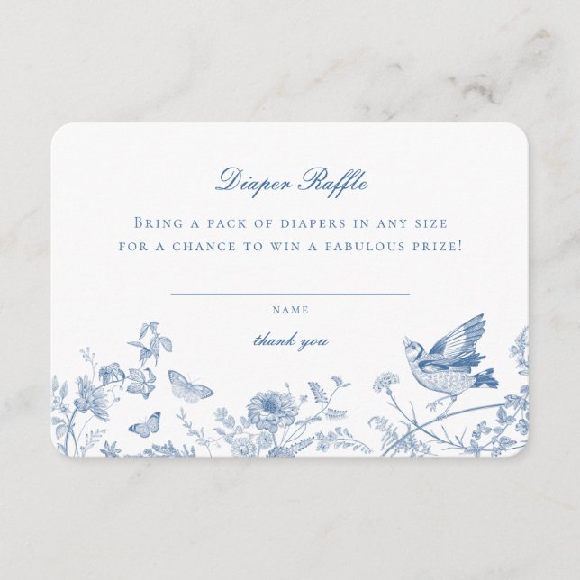 Einladung zur Einladung von Blue Toile De Jouy Dia (Vorderseite)