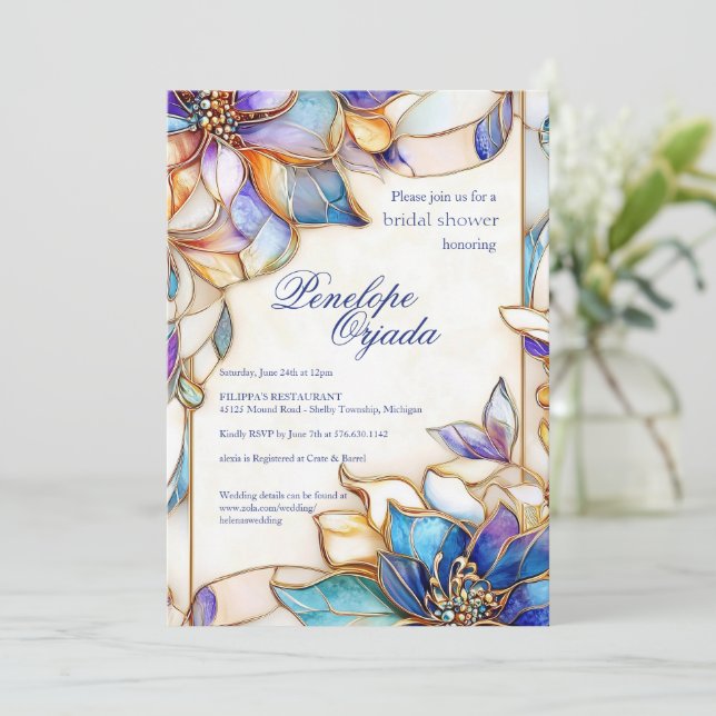 Einladung zur Einladung von Glasblass Bridal (Stehend Vorderseite)