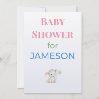 Einladung zur Elefanten-Baby-Party mit individuell