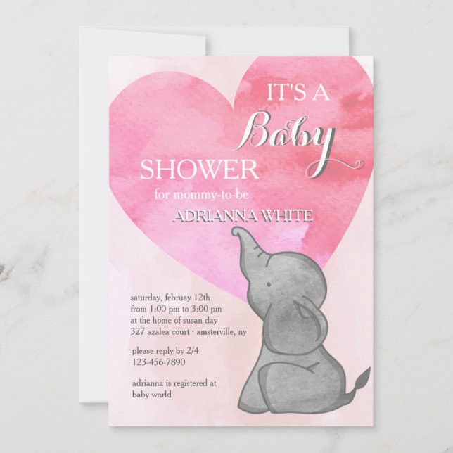 Einladung zur Elefanten-Liebe (Vorderseite)