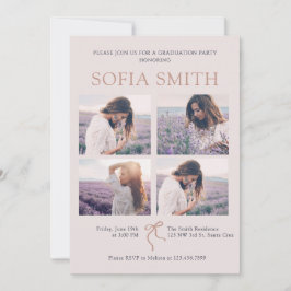 Einladung zur Elegant Boho Bow Graduation Party