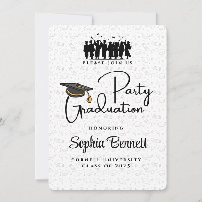 Einladung zur Elegant Graduation Party (Vorderseite)