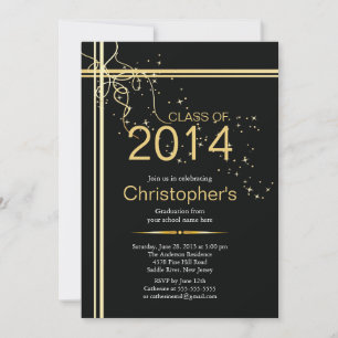 Einladung zur eleganten Classic Gold Graduation Pa