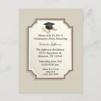 Einladung zur eleganten Graduation Cap Scroll