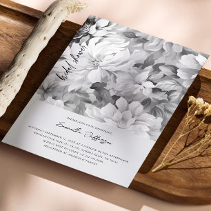 Einladung zur eleganten monochromen Brautdusche