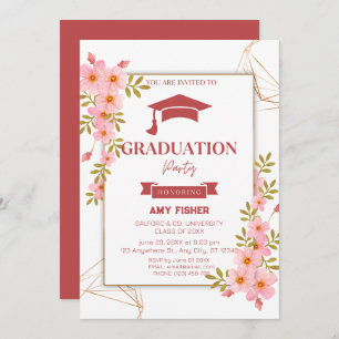 Einladung zur eleganten rosa Blumenstuhlparty