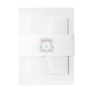Einladung zur eleganten Rose Monogram Wappen Einladungsbanderole