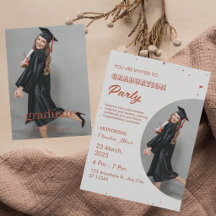 Einladung zur eleganten Rot-Weiß-Graduiertenparty