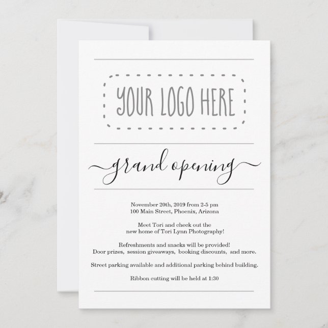 Einladung zur Eröffnung eines Geschäftes - Logo hi (Vorderseite)