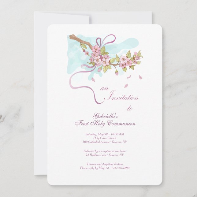 Einladung zur ersten heiligen Kommune (Vorderseite)