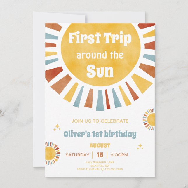 Einladung zur ersten Reise um die Sonne (Vorderseite)