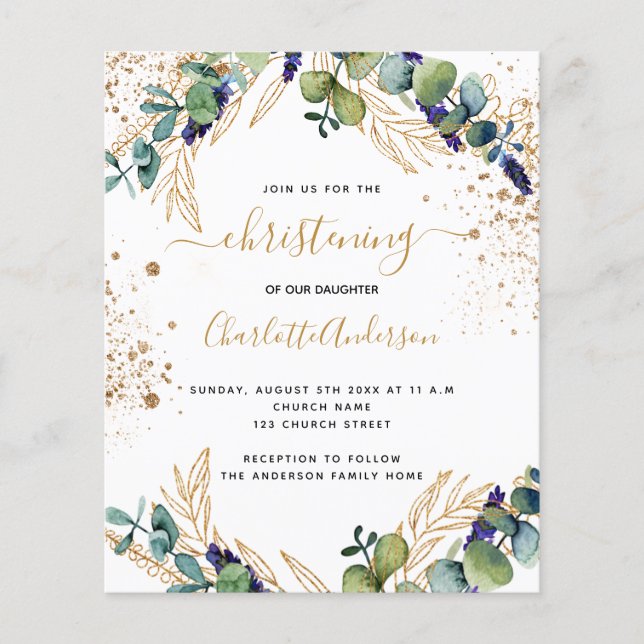 Einladung zur Eukalyptusgrünaufführung (Vorderseite)