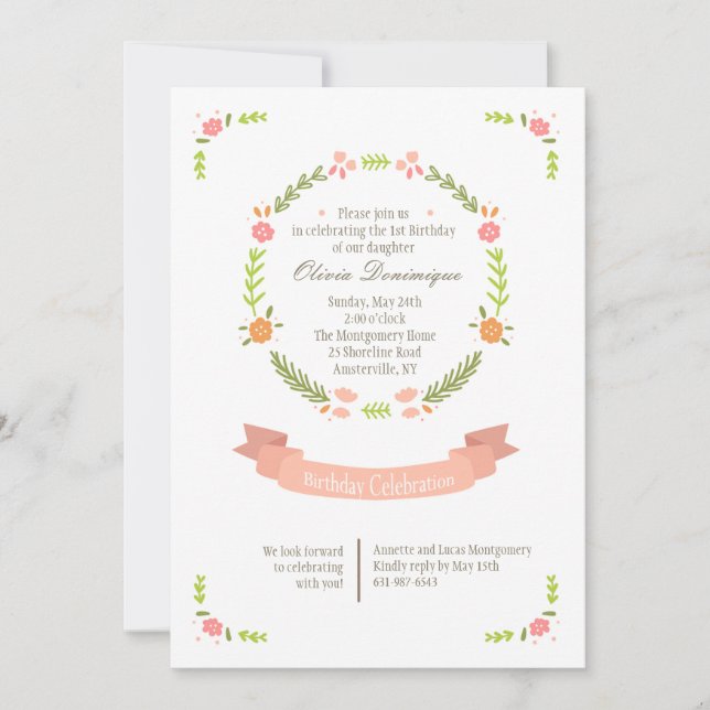 Einladung zur Feier (Vorderseite)