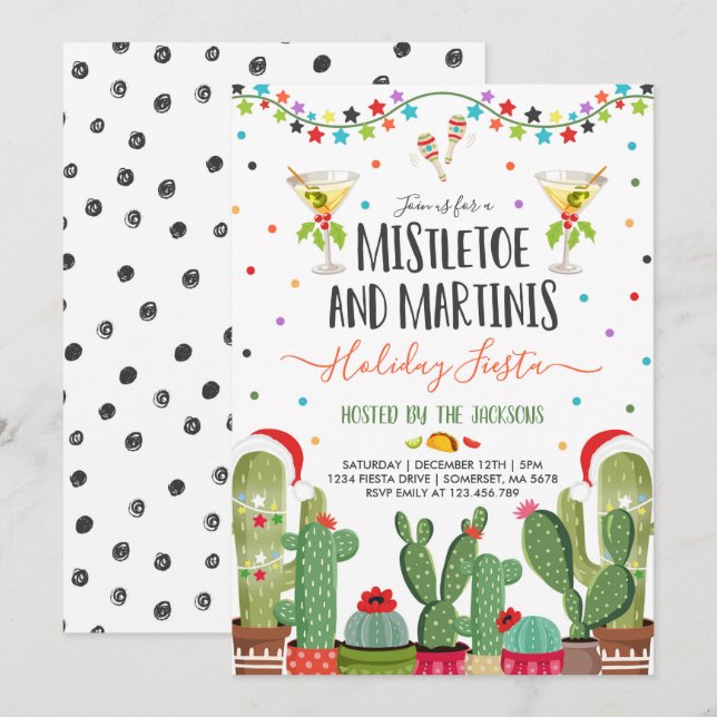 Einladung zur Feier der Mistletoe und Martinis (Vorne/Hinten)