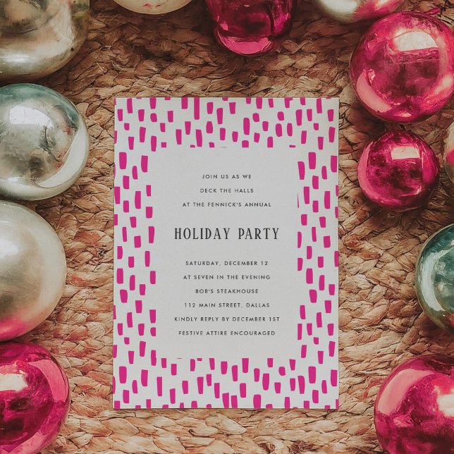 Einladung zur Feierabendveranstaltung in Hellrosa (Bright Pink Dashing Holiday Party Invitation)