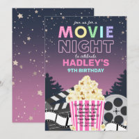 Einladung zur Filmnacht | Film Birthday Einladung