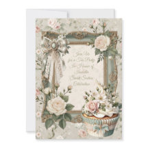 Einladung zur First Bloom Floral Tea Party Sweet 1