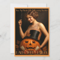 Einladung zur Flapper-Halloween-Party in den 1920e