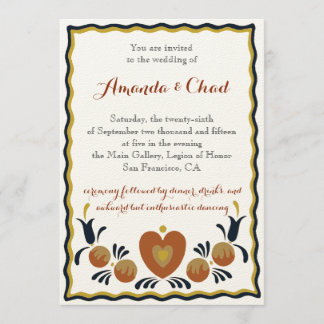 Einladung zur Folk Art Hochzeit