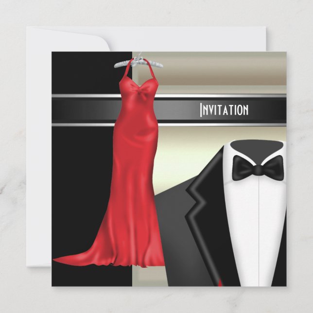 Einladung zur formalen Schwarzen Krawatte (Rückseite)