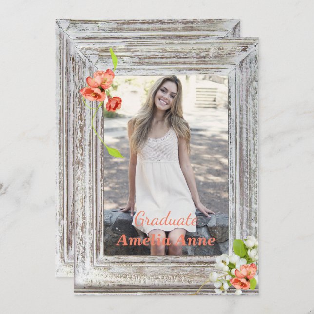 Einladung zur Foto Graduation Party (Vorne/Hinten)