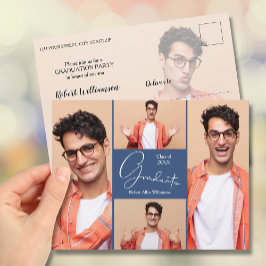 Einladung zur Foto Graduation Party Postkarte