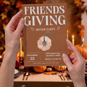 Einladung zur Friendsgiving-Dinnerparty Kürbis