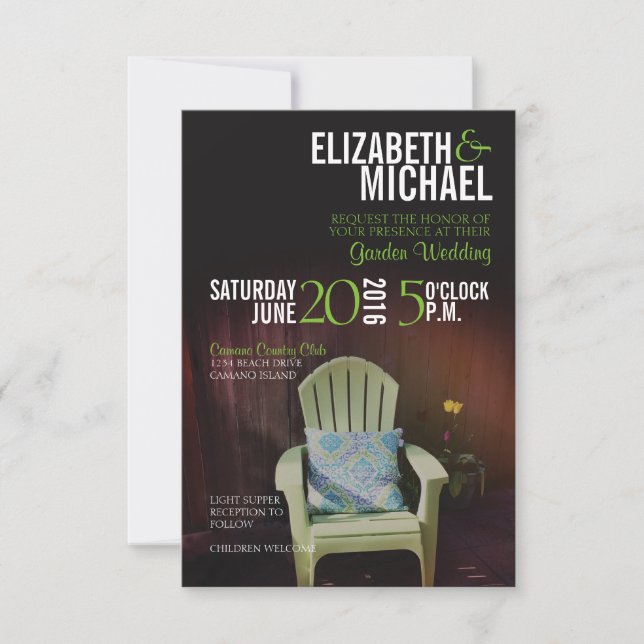 Einladung zur Gartenhochzeit (Vorderseite)