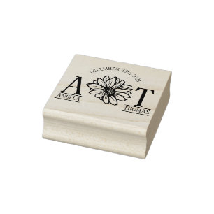 Einladung zur Gastgeschenk Hochzeit Monogramm Sonn Gummistempel